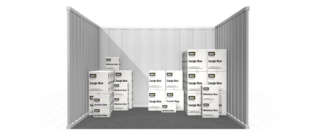 100 sq ft Unit with some boxes