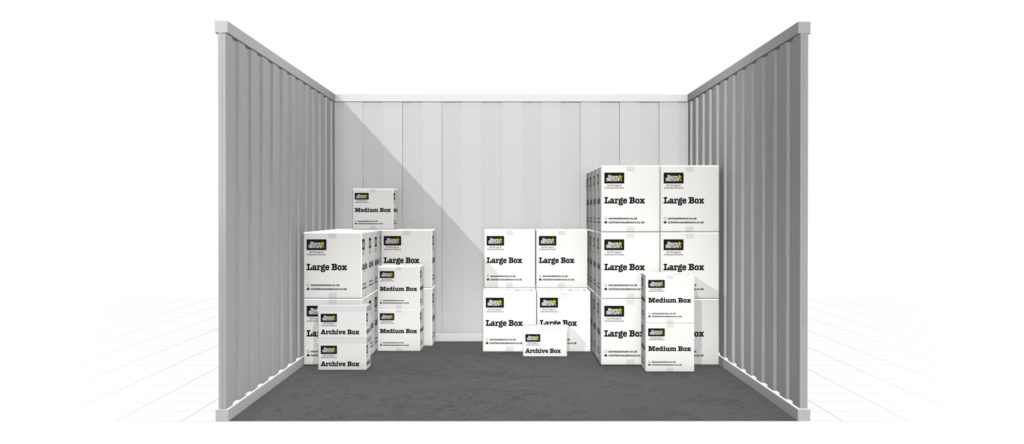 125 sq ft Unit with some boxes