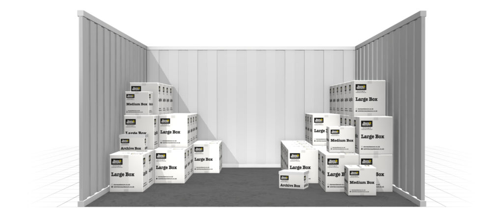 150 sq ft Unit with some boxes