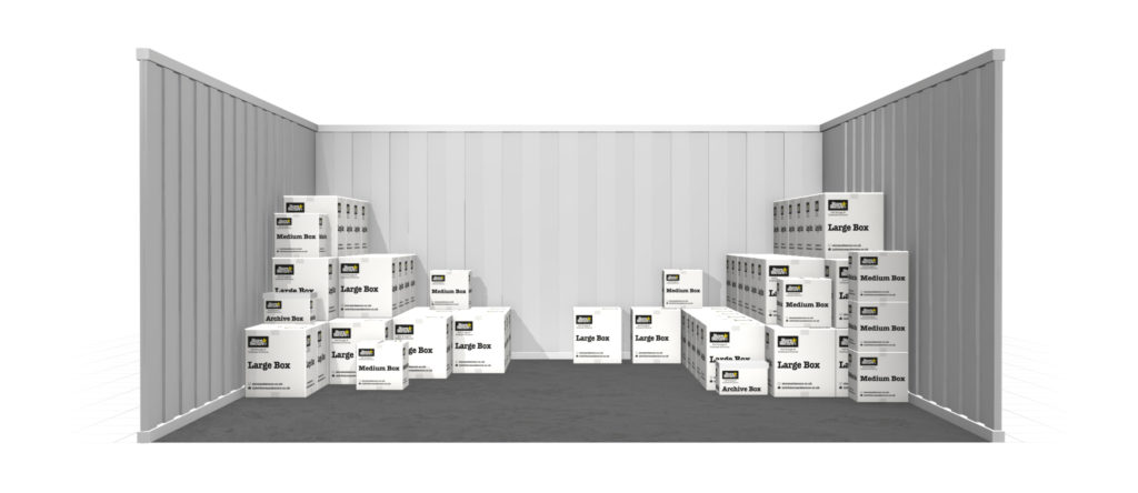 250 sq ft Unit with some boxes